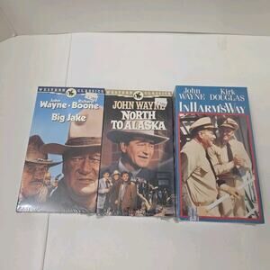Lot Of 3 Sealed VHS Movies-In Harm's Way, Big Jake, North To Alaska -John Wayne